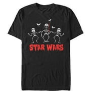 Men's Star Wars Halloween Vader Skeletons Graphic Tee Black 3X Large